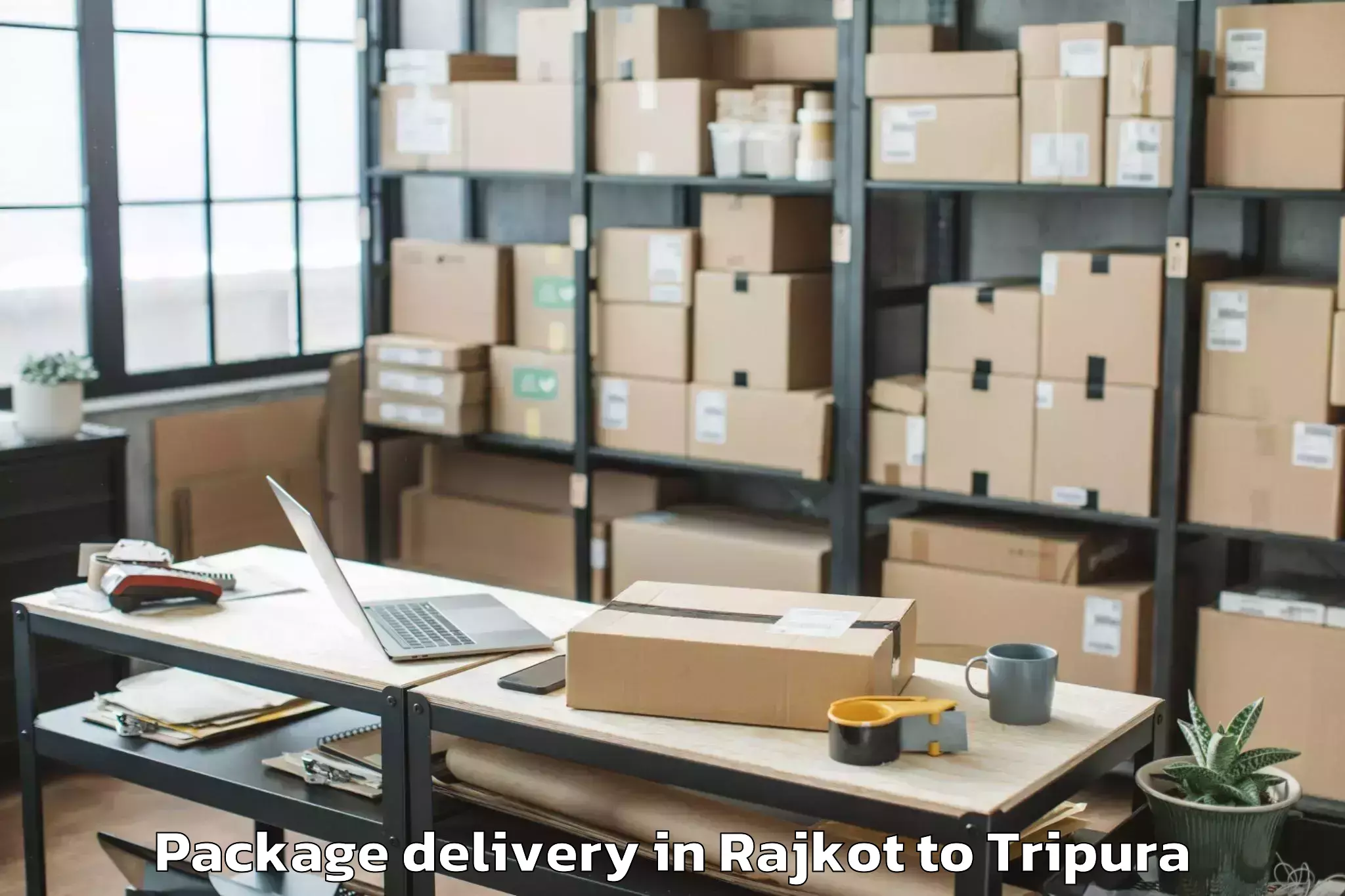 Affordable Rajkot to Jampuijala Package Delivery